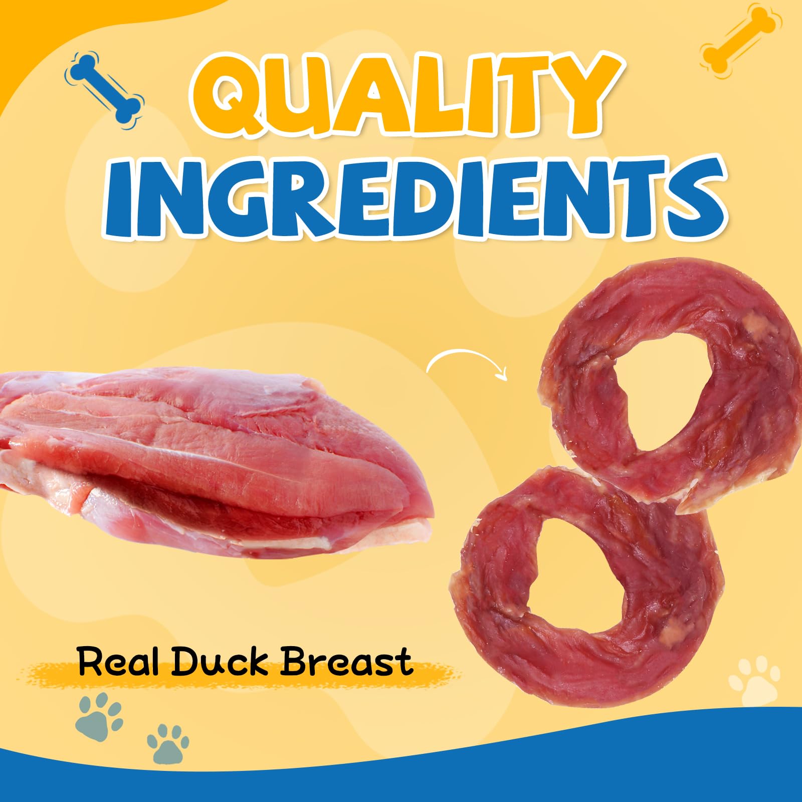 Gazeupon duck jerky rings product shot highlighting natural poultry snack