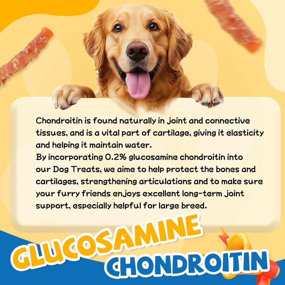 Gazeupon dog treats glucosamine chondroitin label highlights added joint-support nutrients.