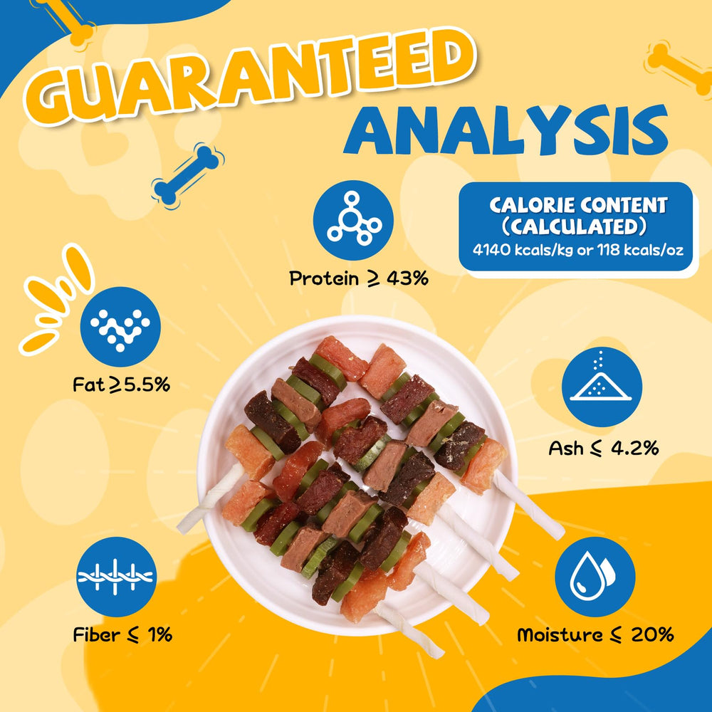 gazeupon dog treats kabob shape emphasizing playful feeding experience