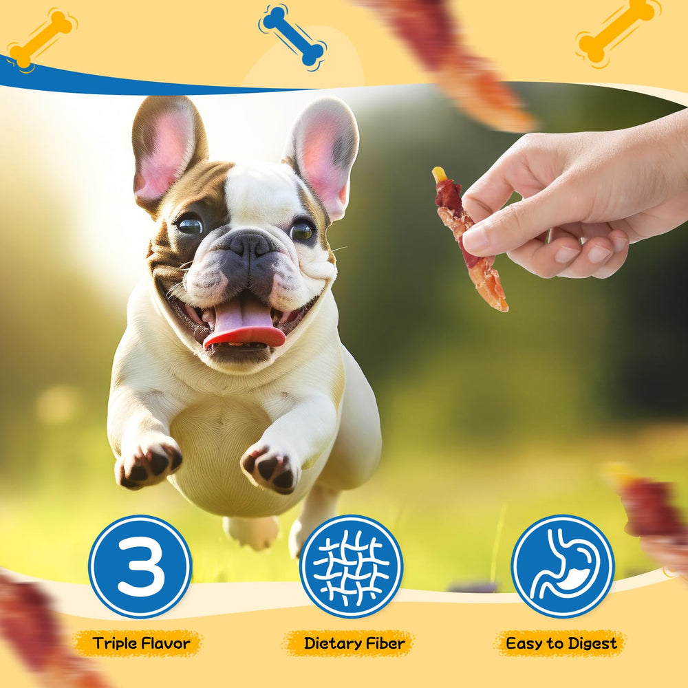 GazeUpon rawhide-free label close-up highlights safer chewing option.