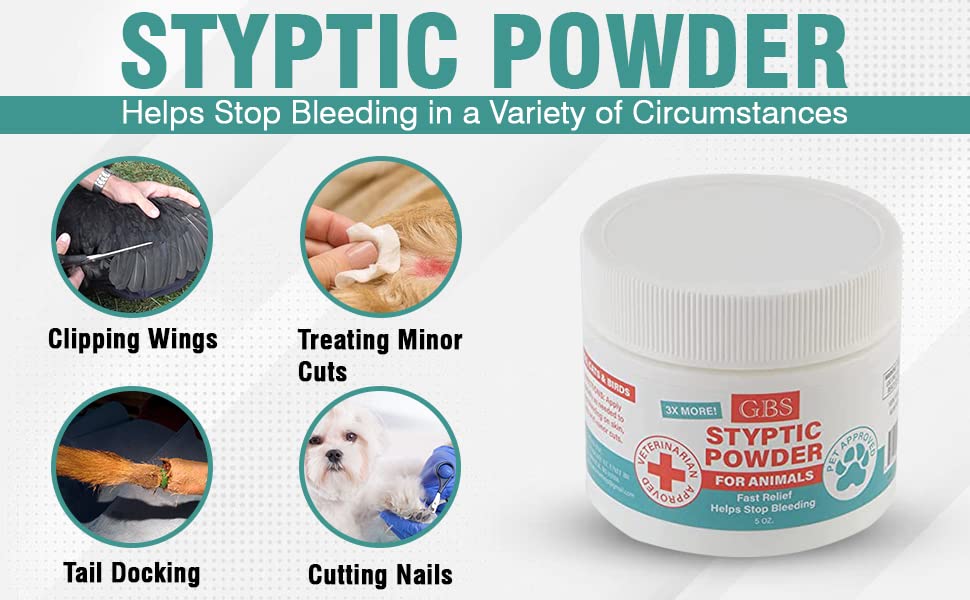 G.B.S styptic powder has a mess-free application during grooming sessions.