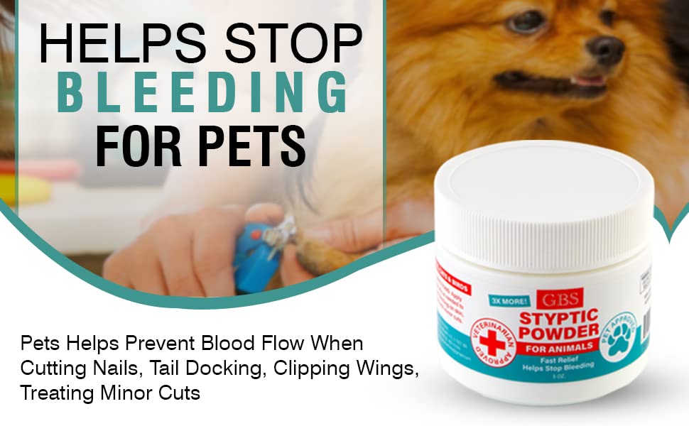 G.B.S styptic powder trusted by vets and groomers for safe use.