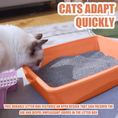 GCVOPTON easy-clean PP plastic litter box for quick maintenance.