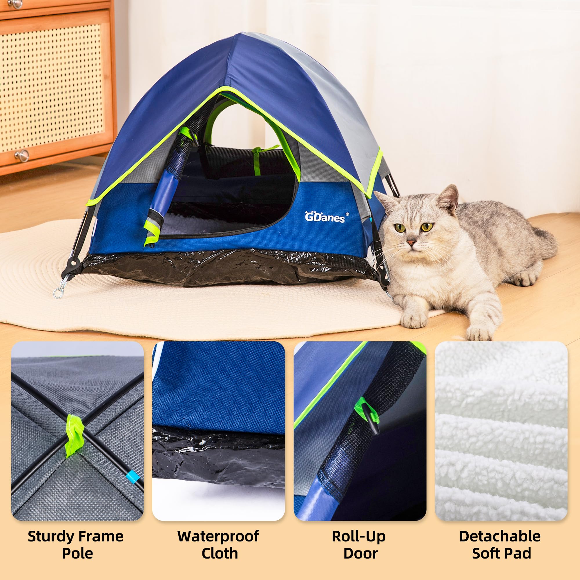 GDanes Blue Cat Tent versatile indoor and outdoor use