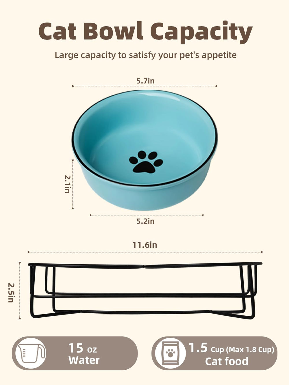 GDCZ double-bowl design supports separate portions for meals and hydration.