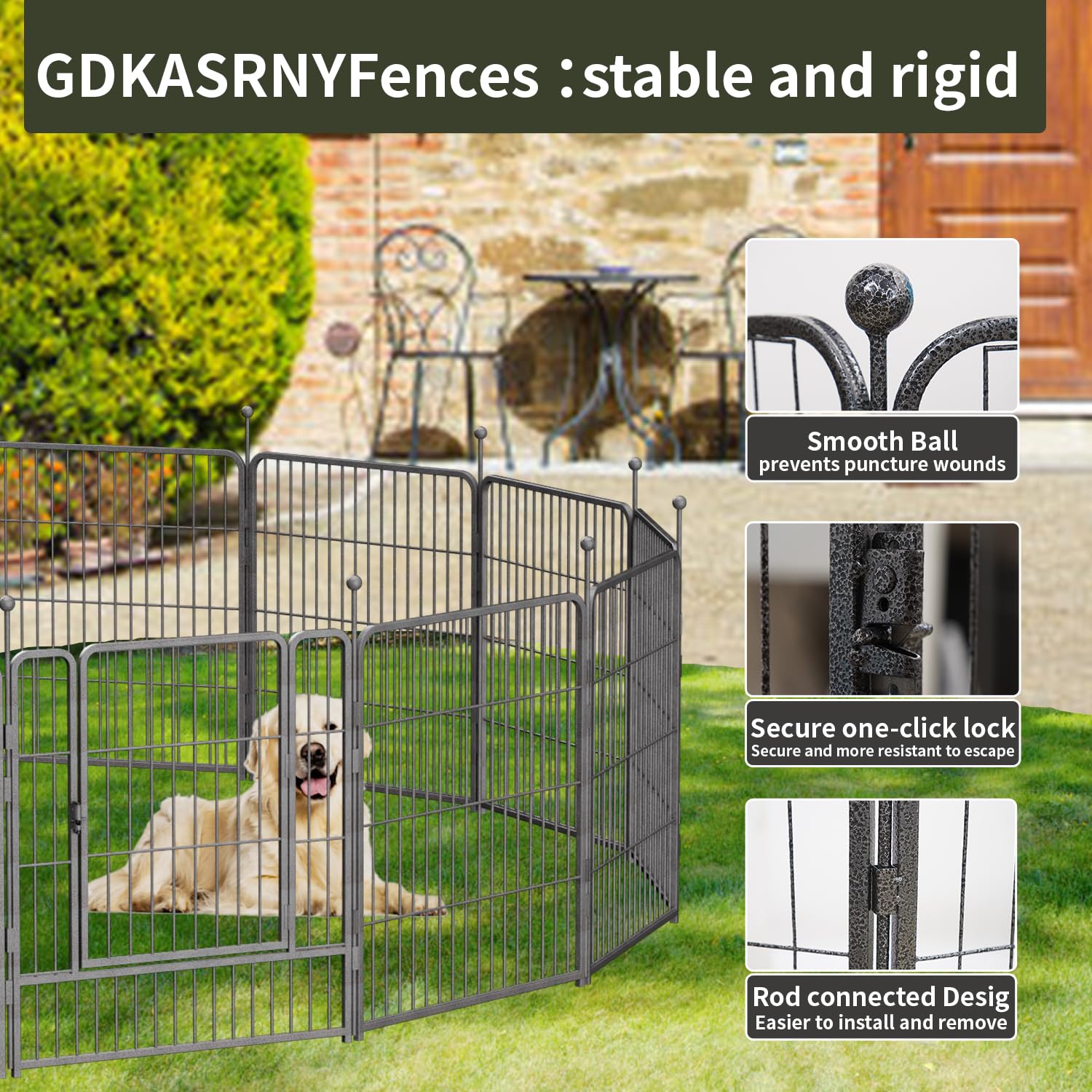 GDKASRNY indoor-outdoor compatible playpen for versatile spaces.