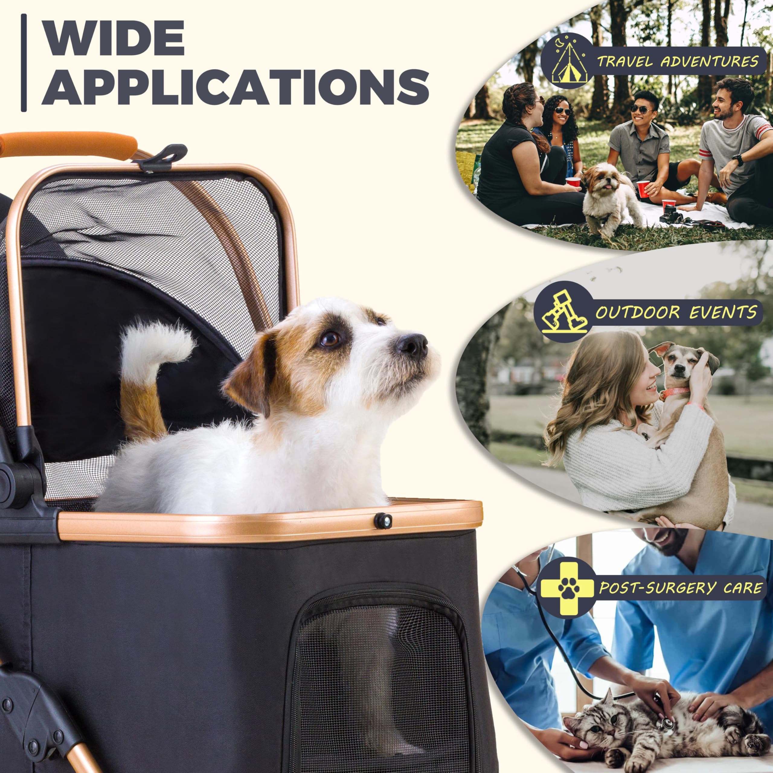 GdnWings ventilated cushion and mesh keep your pet cool and comfortable