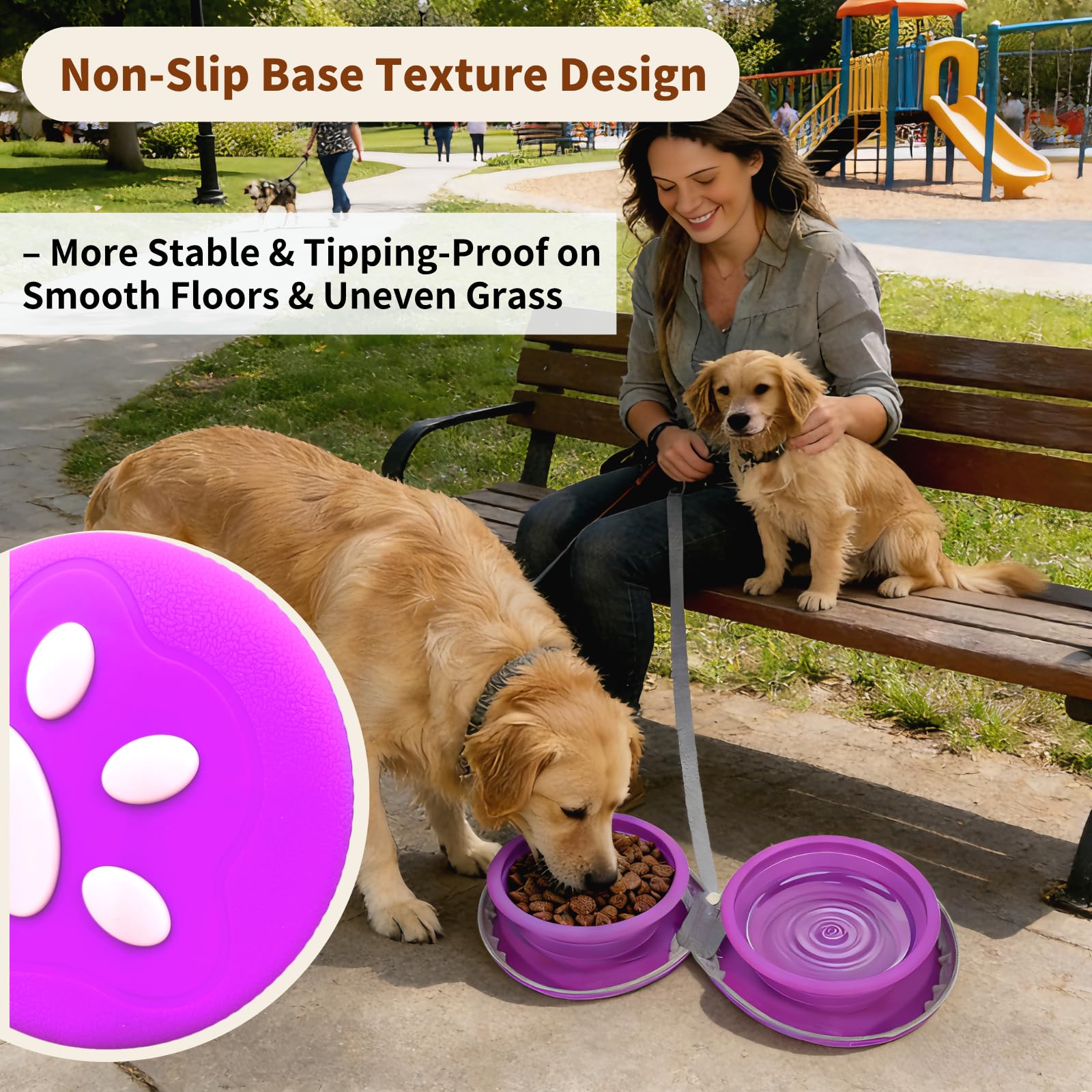 Gdsun textured non-slip base prevents spills on seats and ground.