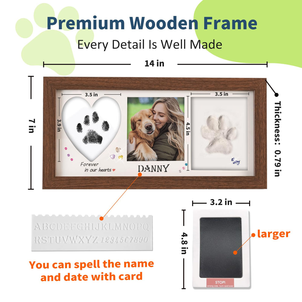 Geamuo heart mat frames paw print with Forever in our hearts text.