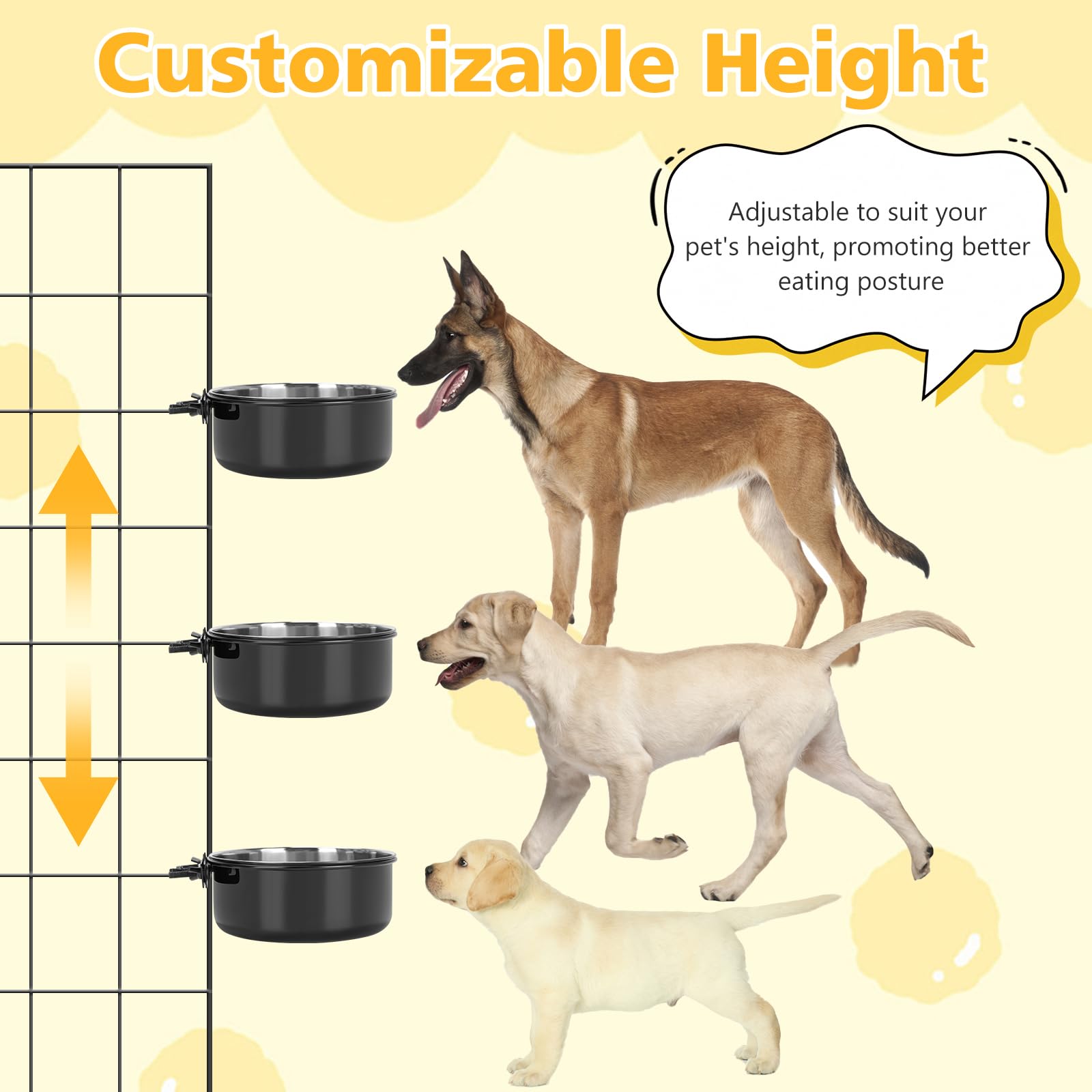 GearRoot adjustable feeding height offers comfortable dining positions for pets.