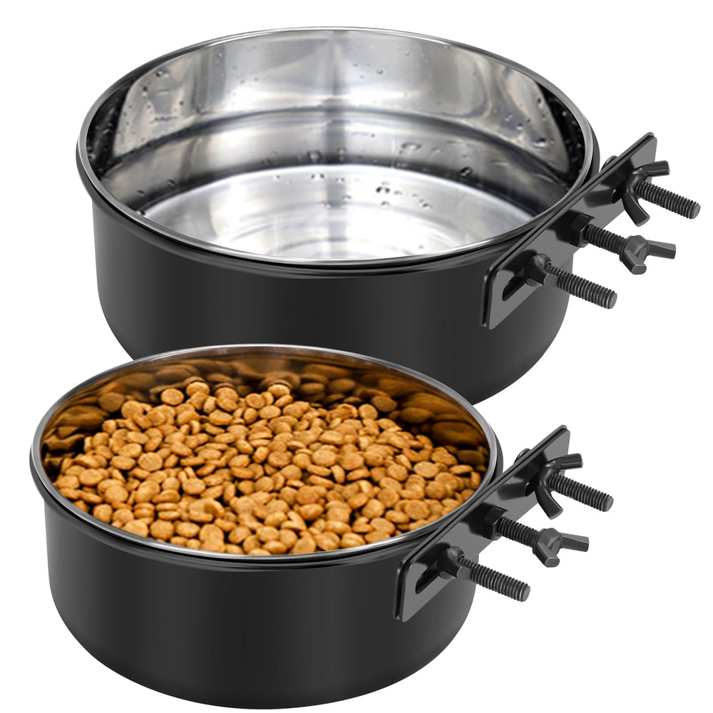 GearRoot dog crate water bowl no-spill 2-pack keeps kennel clean and hydrated.