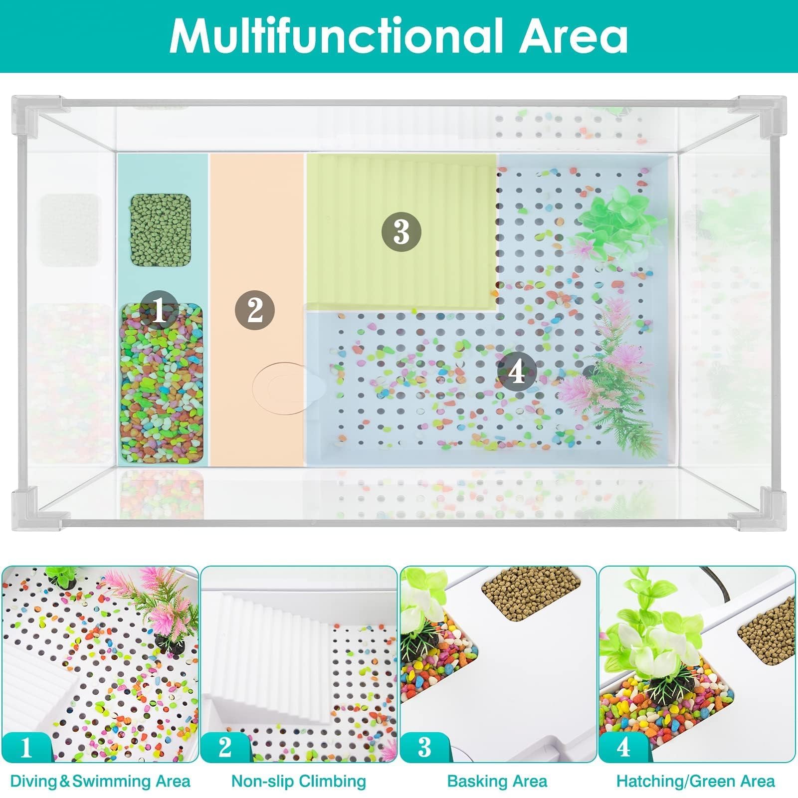 Geegoods turtle tank includes essentials for a ready habitat.