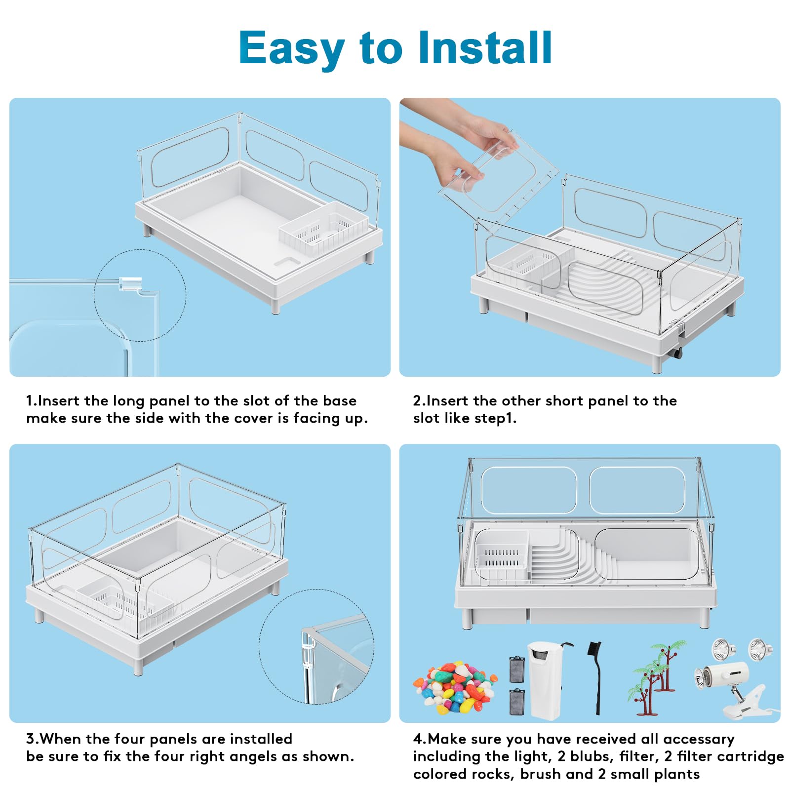 Geegoods Turtle Tank Kit high fence keeps pets contained