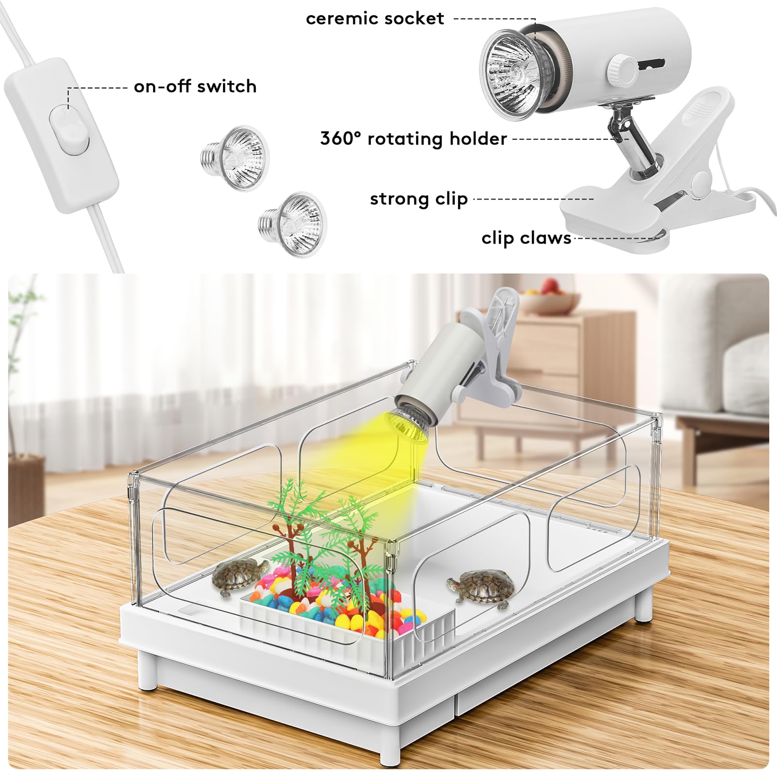 Geegoods Turtle Tank Kit filter running quietly to promote steady water circulation