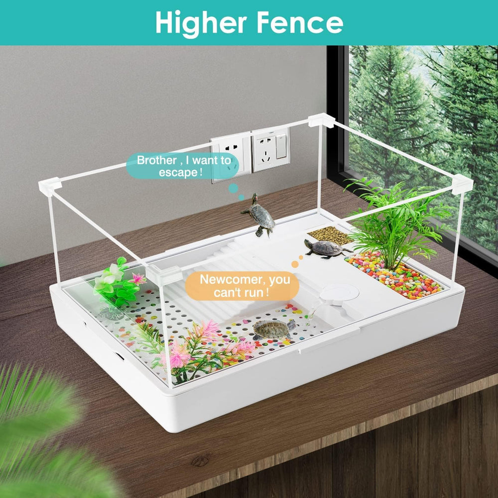 Geegoods turtle tank with quiet 3W pump for peaceful filtration.