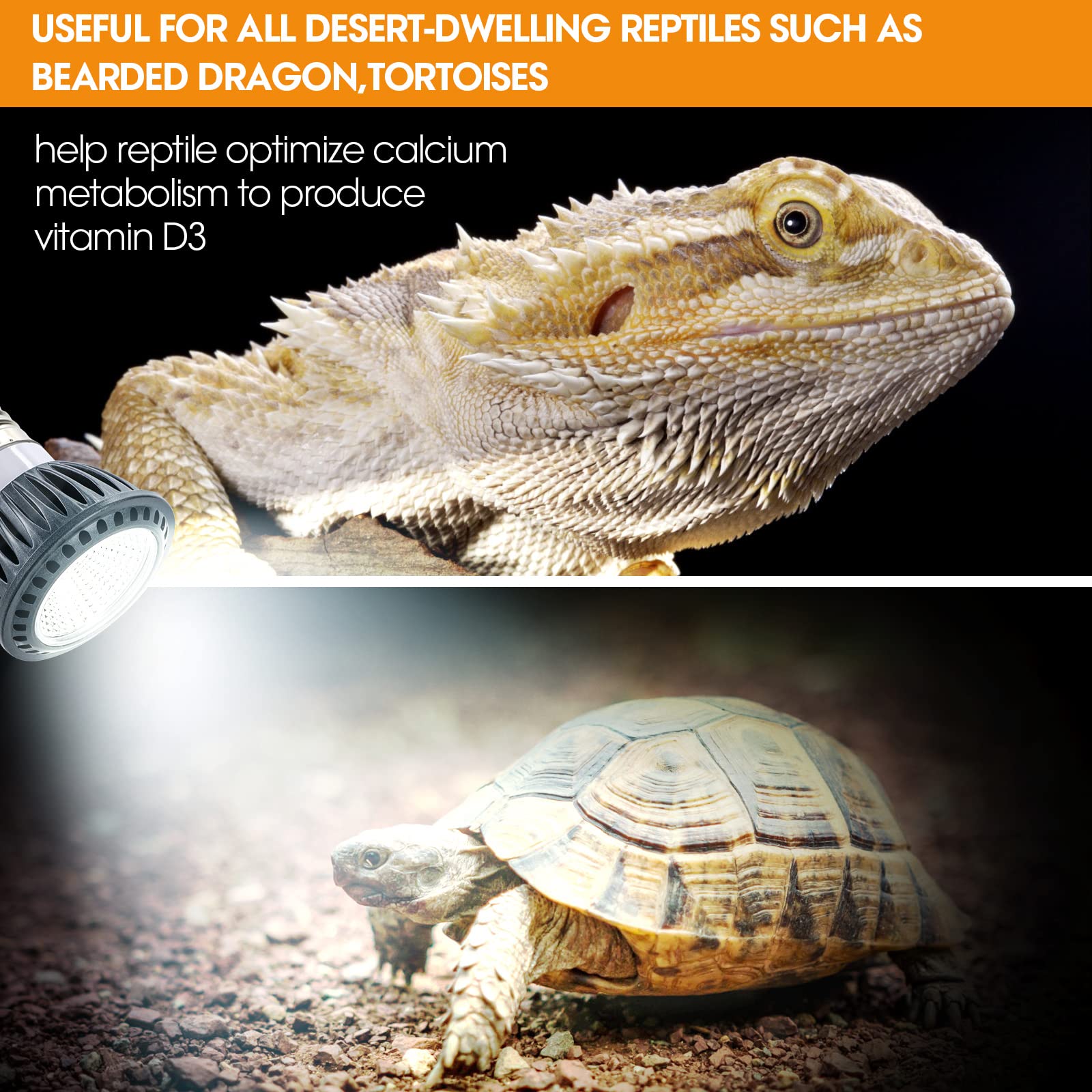 GeeKoit premium UVB desert light 5W packaging – easy installation and setup.