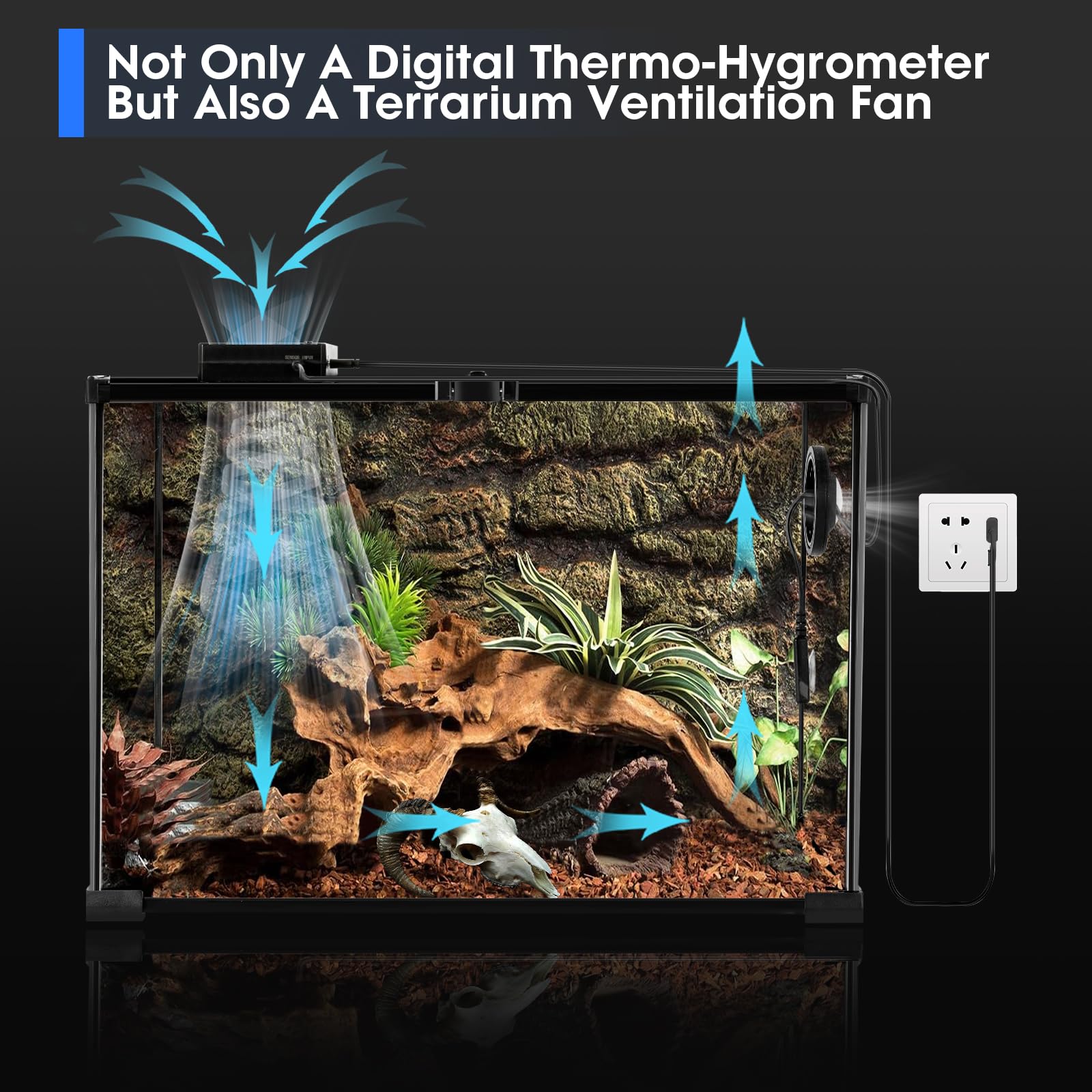 GeeKoit USB-powered thermometer-hygro without batteries for simple setup