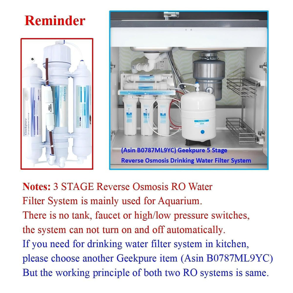 Geekpure water filtration system reduces chlorine, arsenic, and heavy metals.