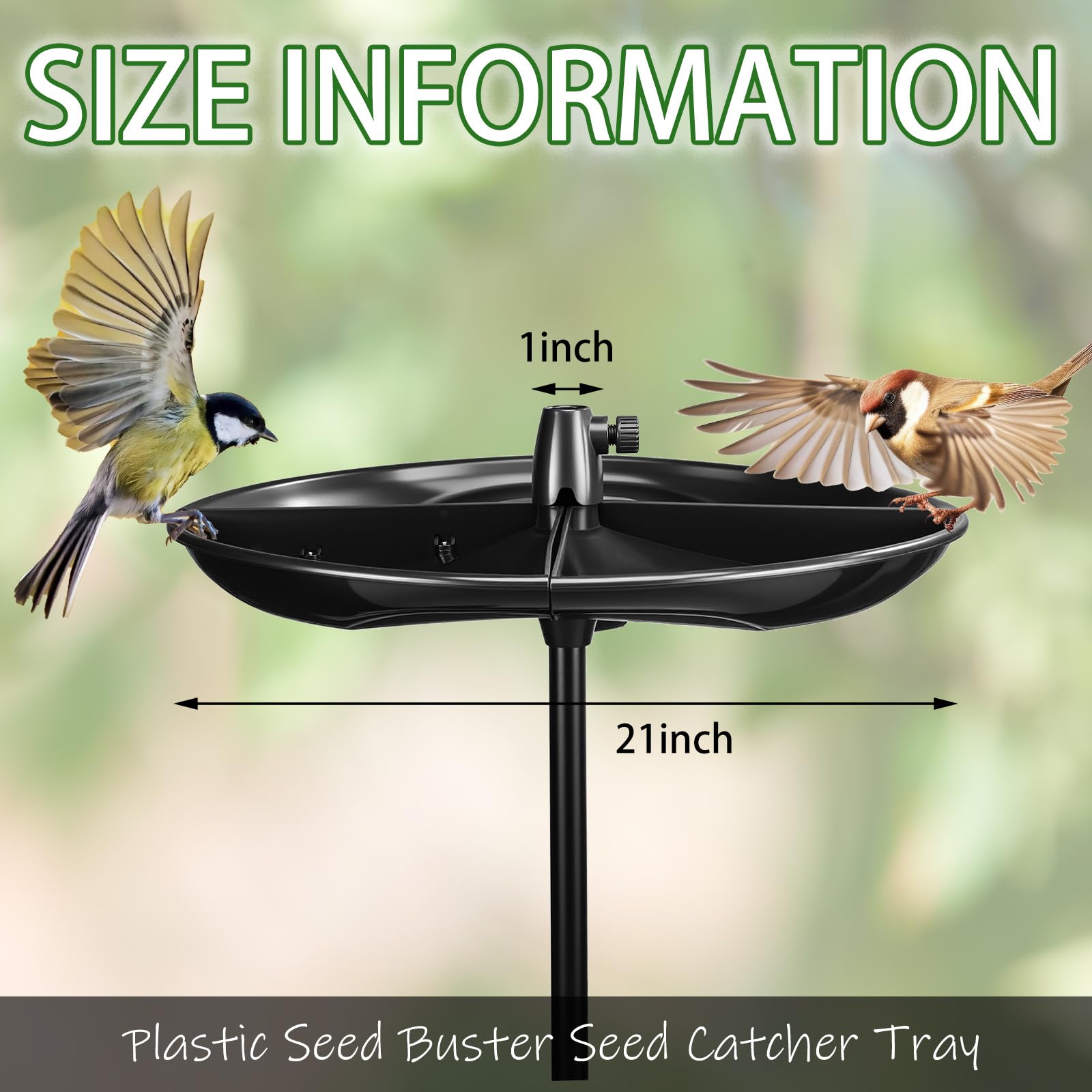 Geelin bird feeder tray removable design for easy cleaning and storage.