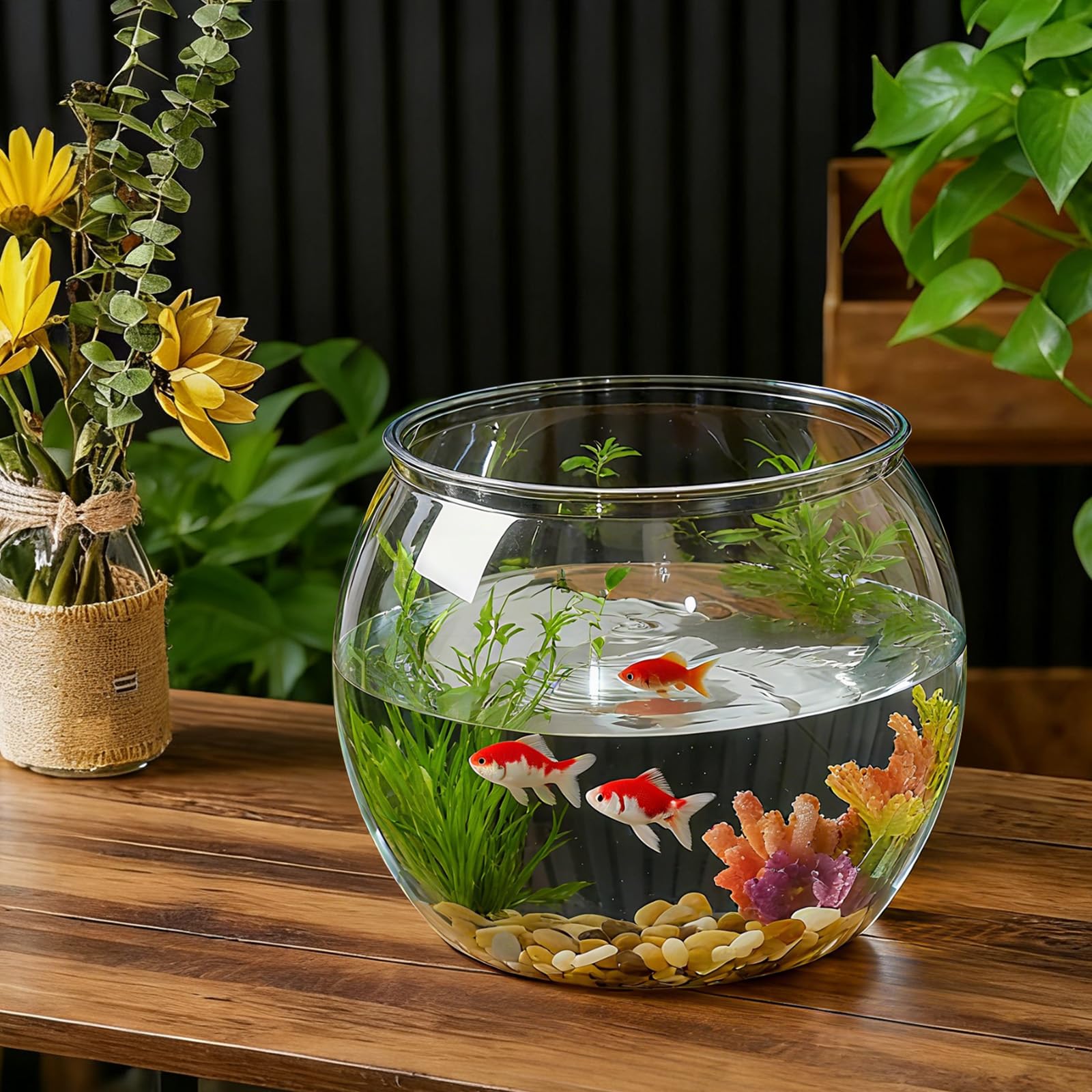 Geelin clear round bowl offers crystal clarity to enjoy every angle of your setup.