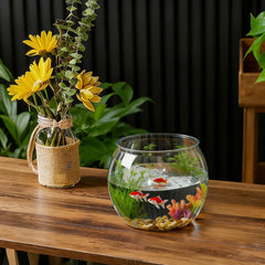 Geelin crystal-clear round bowl for terrariums and decor.