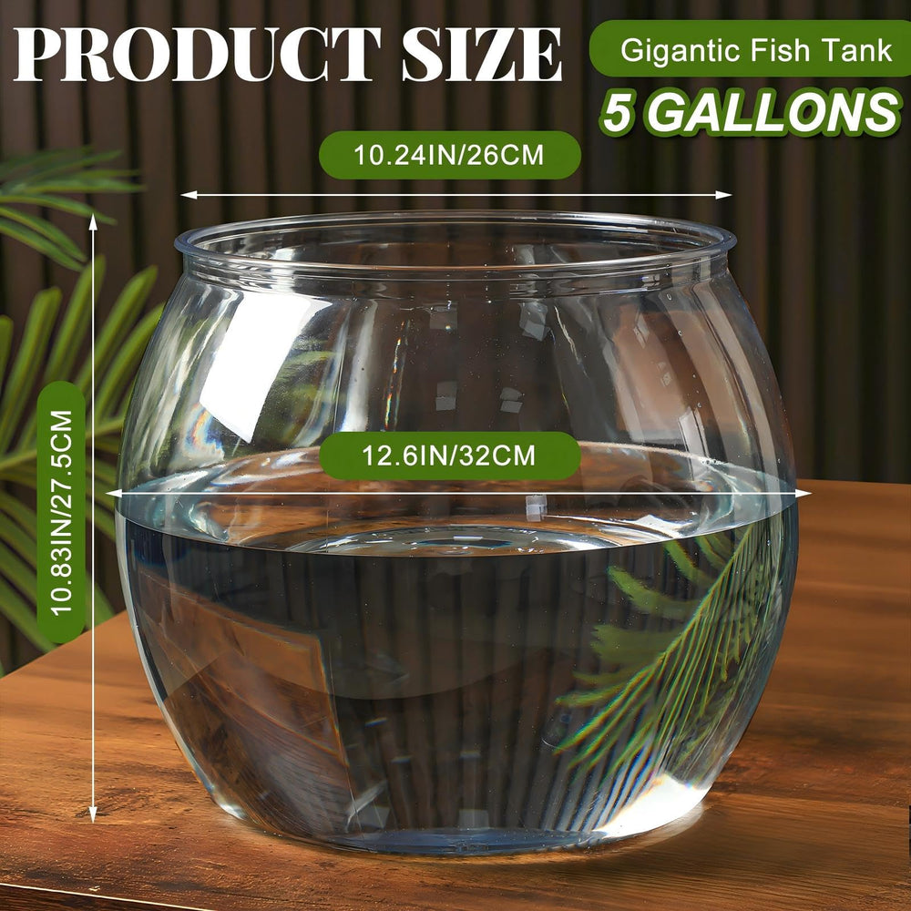 Geelin shatterproof round aquarium highlights durable construction for décor.