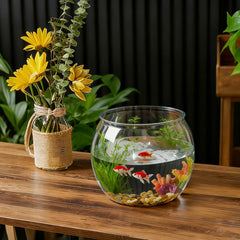 Geelin round clear aquarium showcases sleek, versatile plastic design for any decor