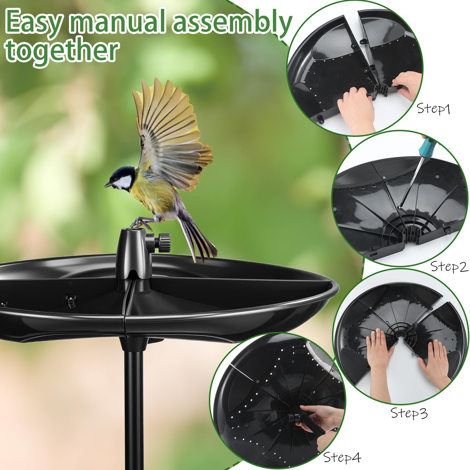 Geelin seed catcher tray fits 1-inch pole feeders for secure outdoor setup.