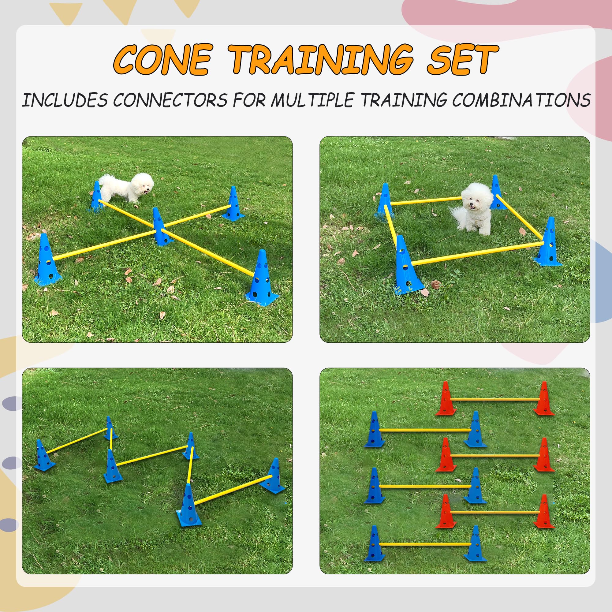 GeerDuo agility cones lineup with carry bag for portable training.