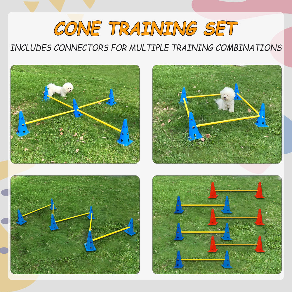 GeerDuo agility cones lineup with carry bag for portable training.