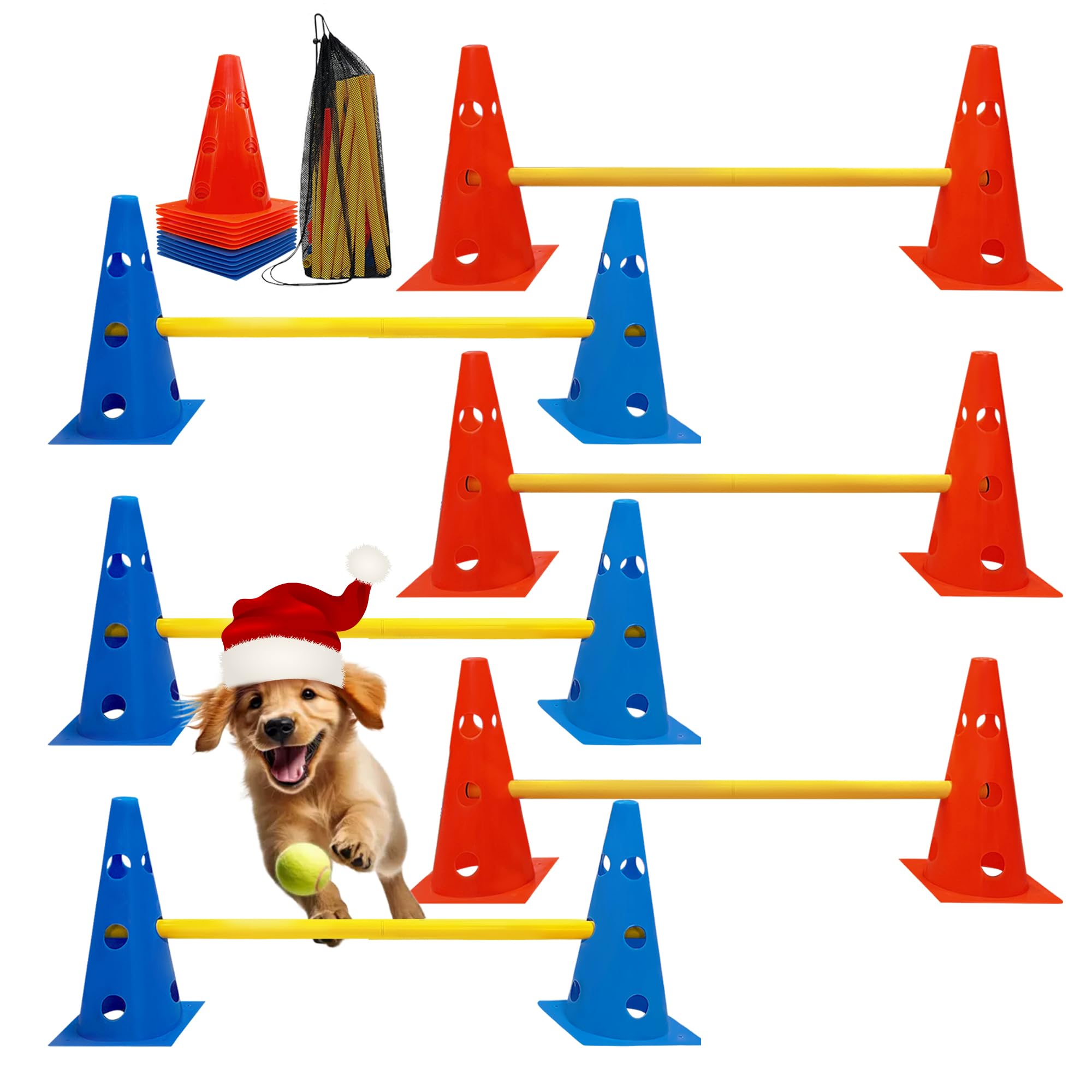GeerDuo dog agility hurdle cone set packaged for quick setup.