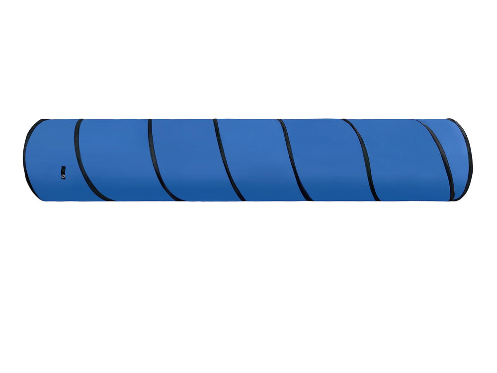 GeerDuo dog agility tunnel complete pack includes tunnel, stakes, and bag.
