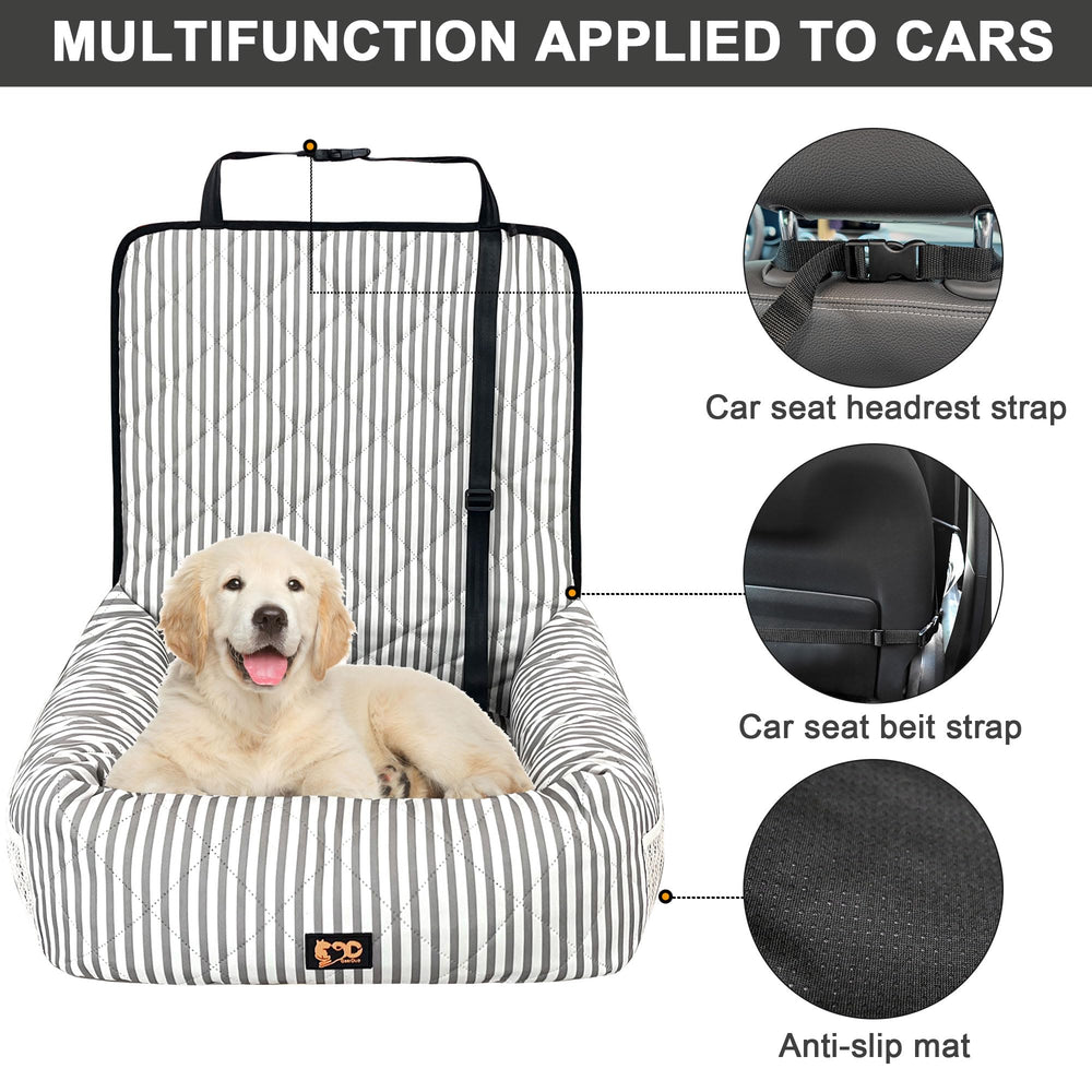 GeerDuo dog car seat stripes durable fabric for daily use