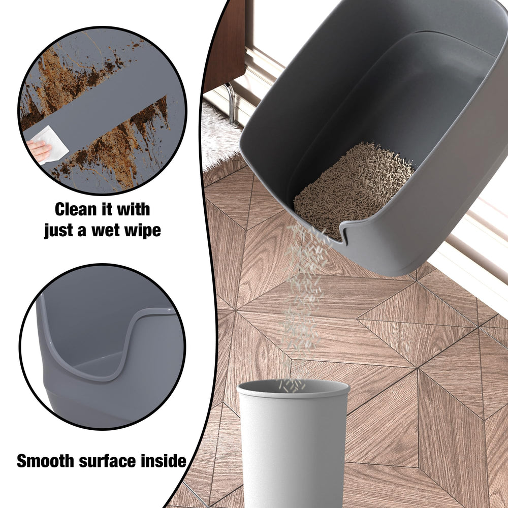 Gefryco Jumbo Cat Litter Box made from BPA-free resin for durability.