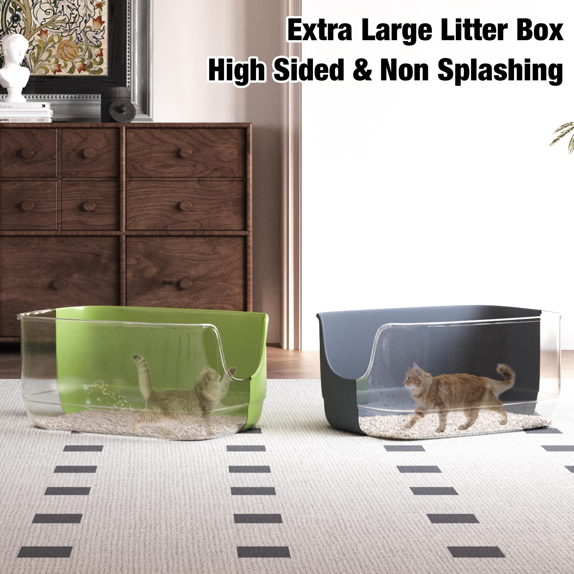 Gefryco Jumbo Cat Litter Box showing spacious interior for large or multiple cats.