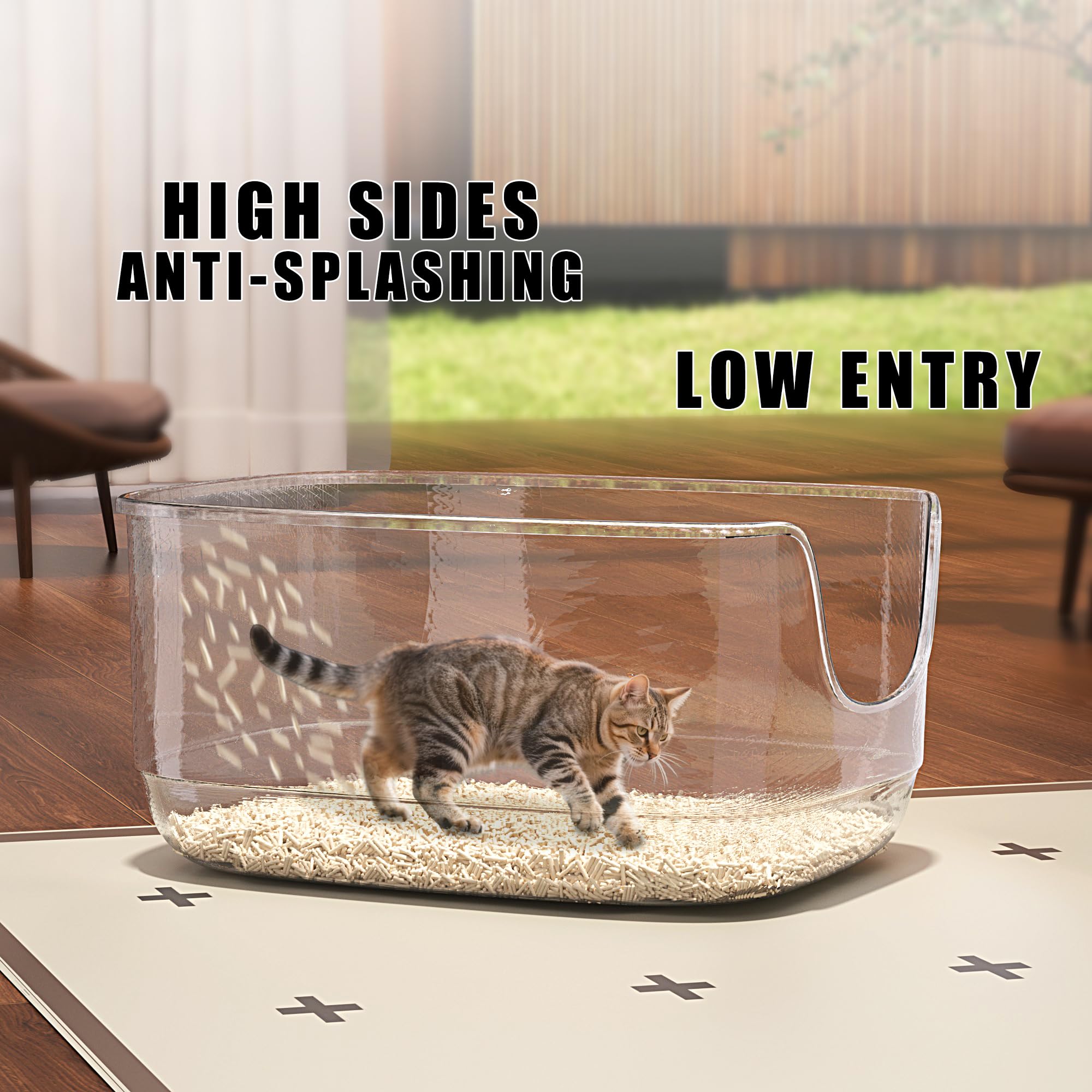 Gefryco one-piece litter box design with no gaps for easier cleaning.