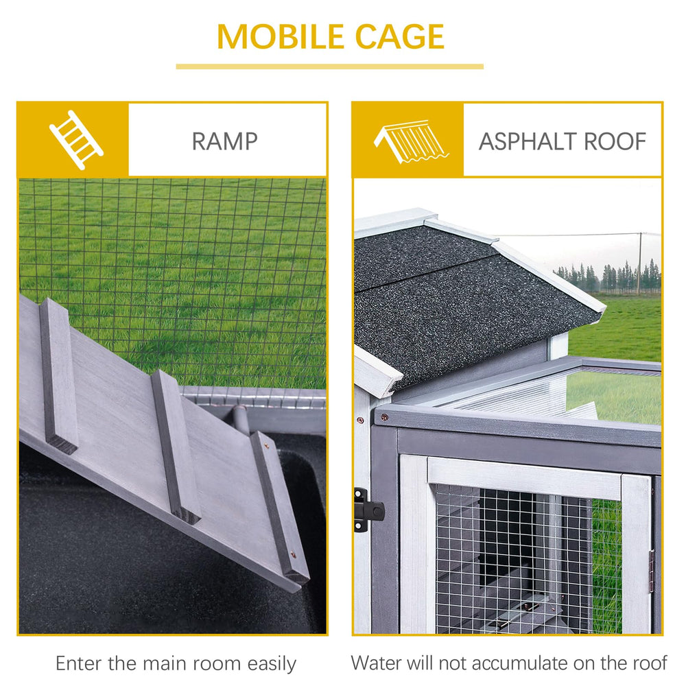 GEGURI weatherproof cedar roof shields pets from wind and rain.