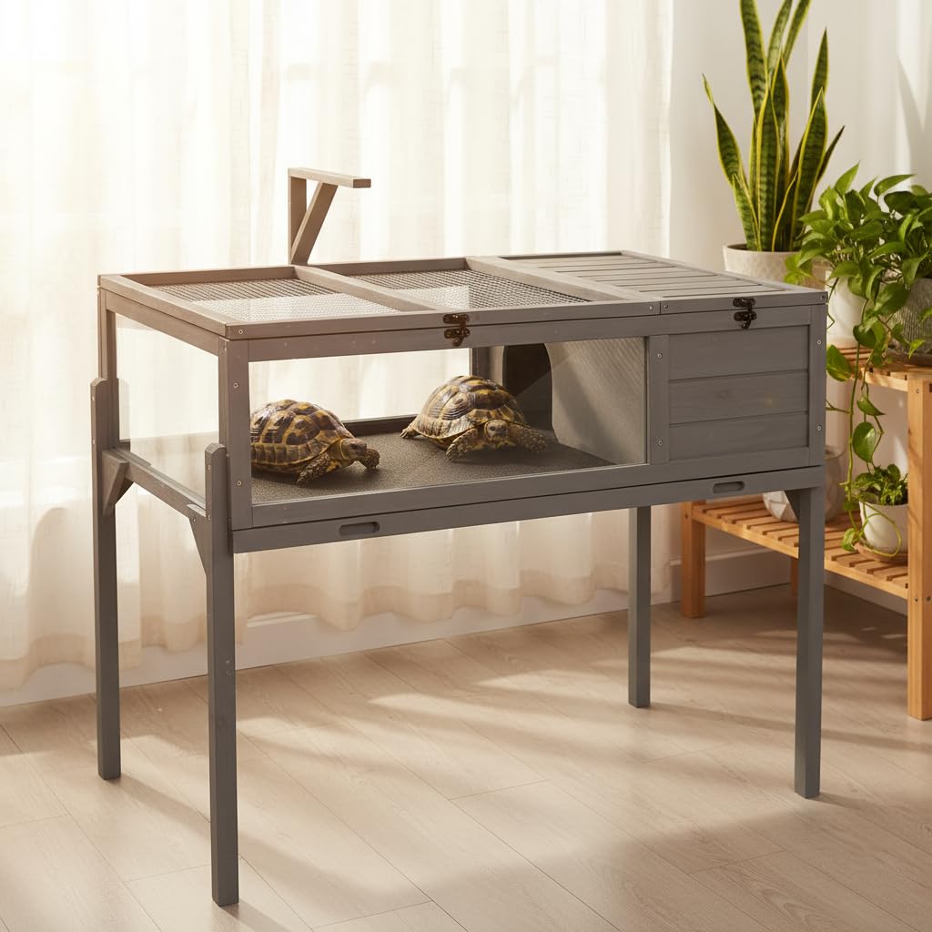 GEGURI tortoise habitat easy cleaning with removable tray