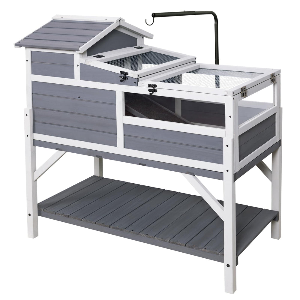 GEGURI tortoise habitat exterior view highlighting durable fir wood and weather-resistant finish.