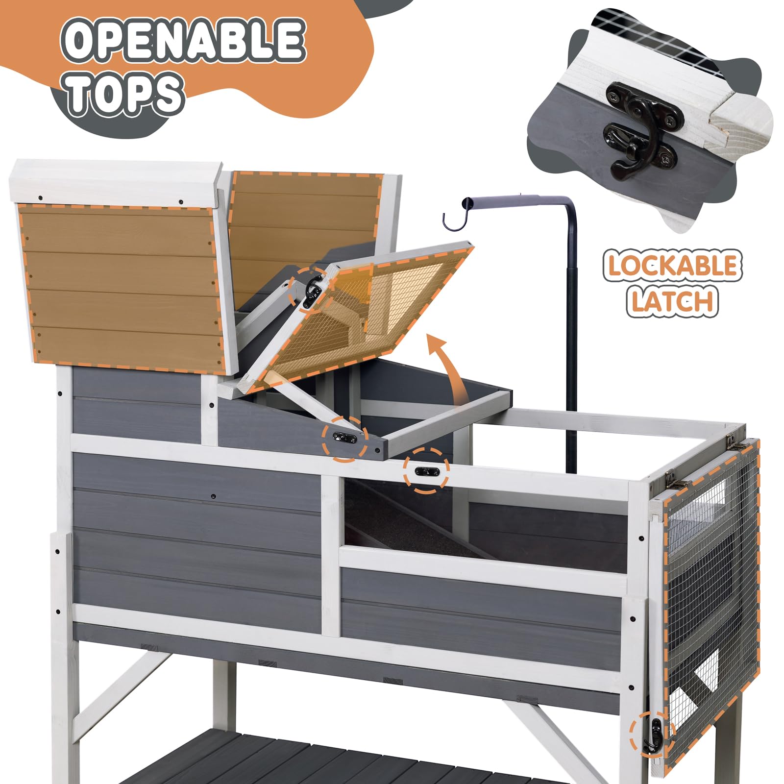 GEGURI habitat interior view emphasizes the shelf storage for supplies and quick cleaning.