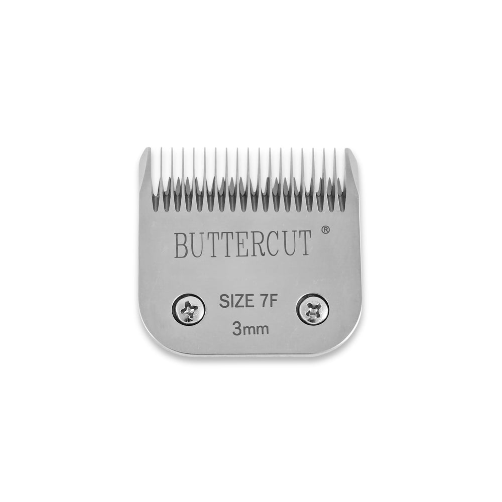 Geib Buttercut #10 blade close-up for short-coat trimming precision