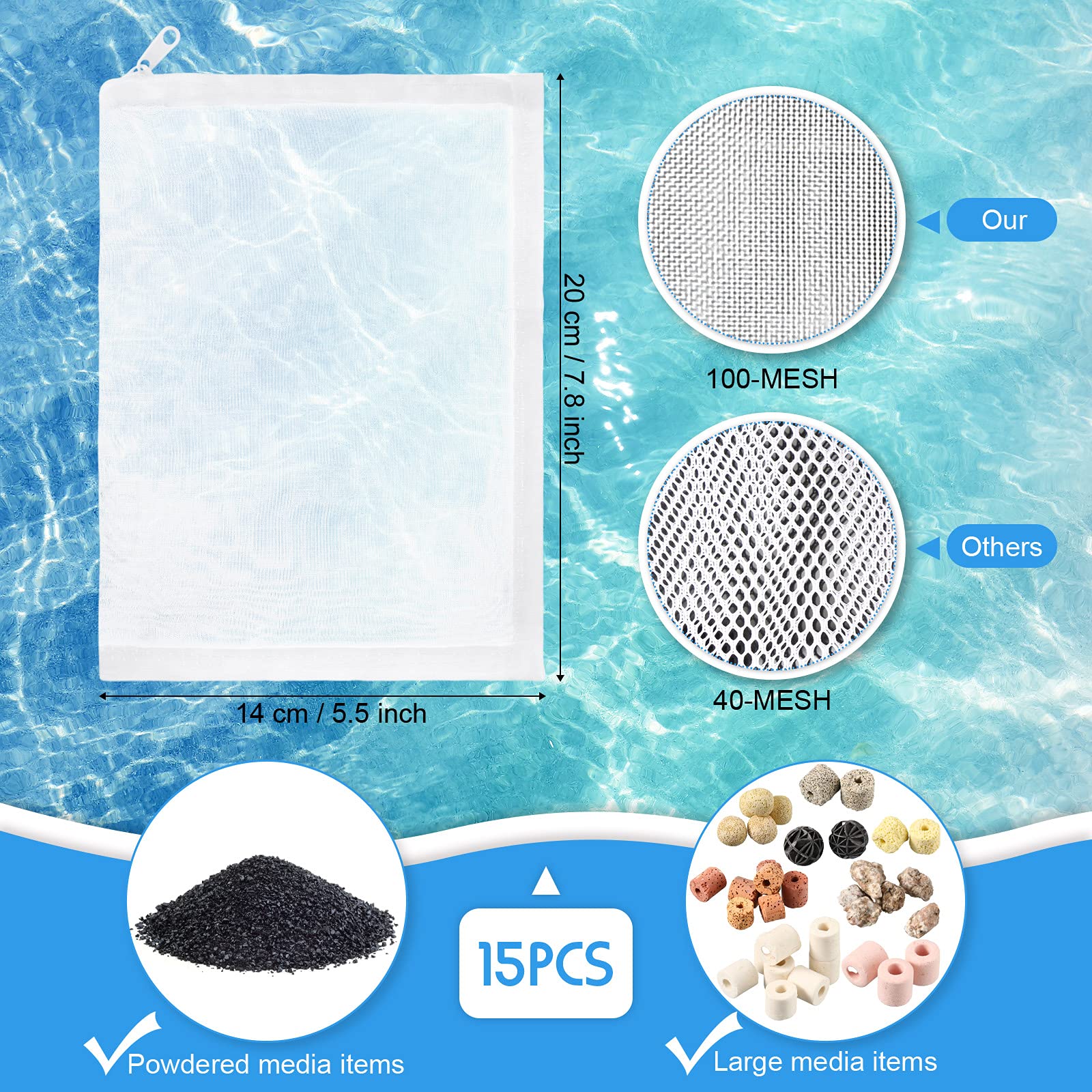 Geiserailie 100-mesh fine bags improve debris capture and flow.