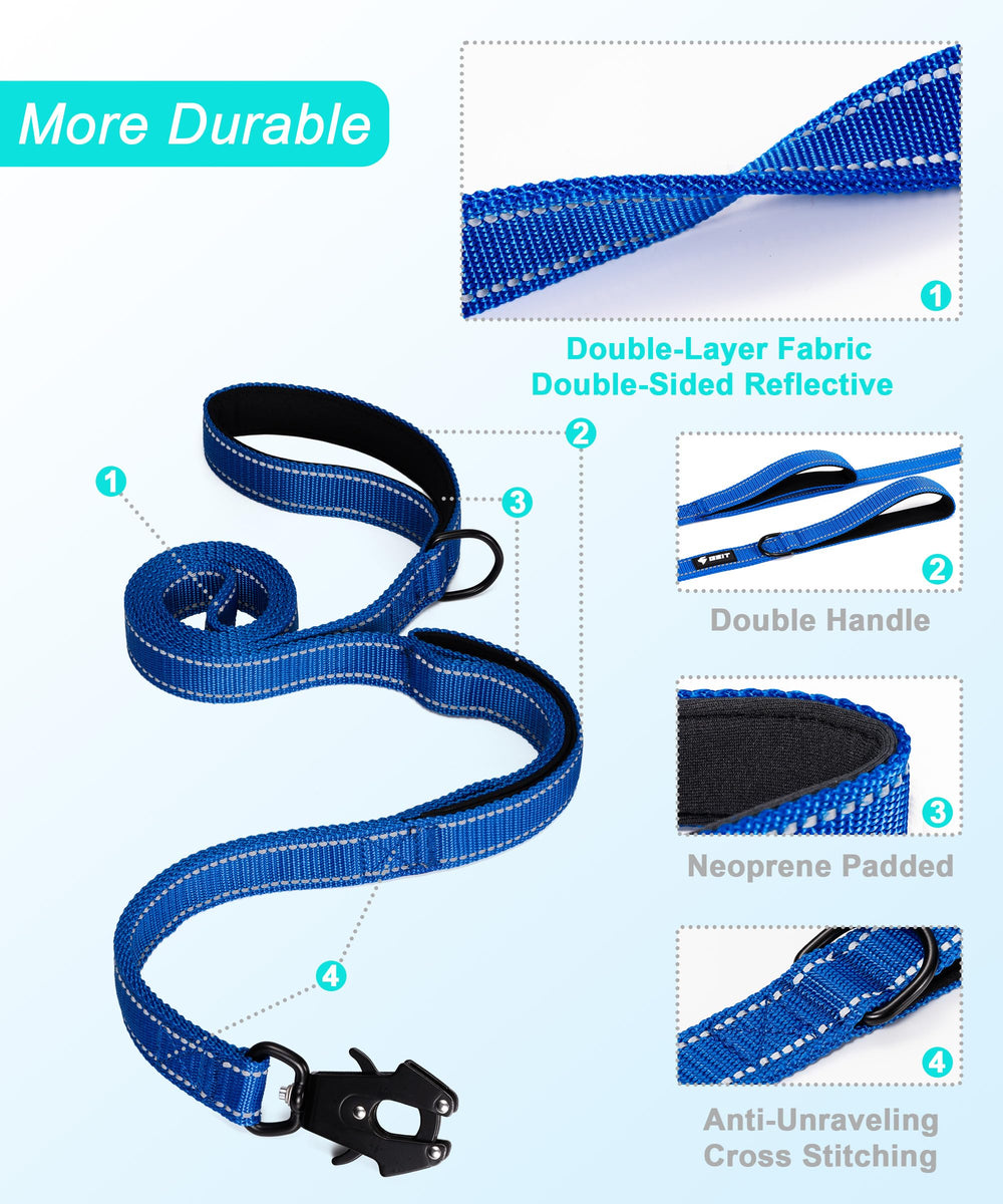 Dual padded handles on the GEIT leash provide comfortable control in crowds.