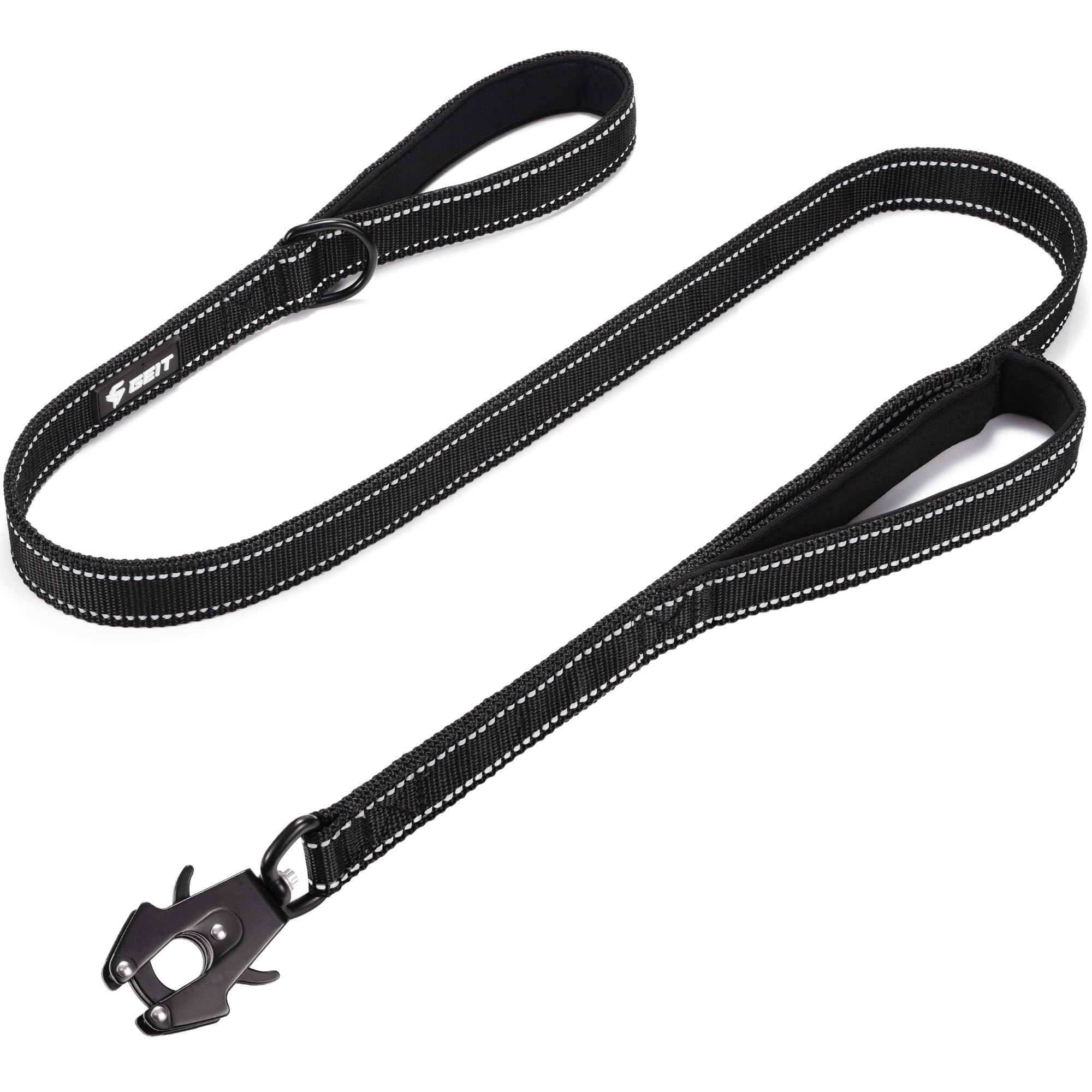 GEIT leash with automatic closing frog clip for secure quick-release control.