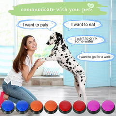 Gelabur dog buttons hand setup demonstrating paw friendly layout for training