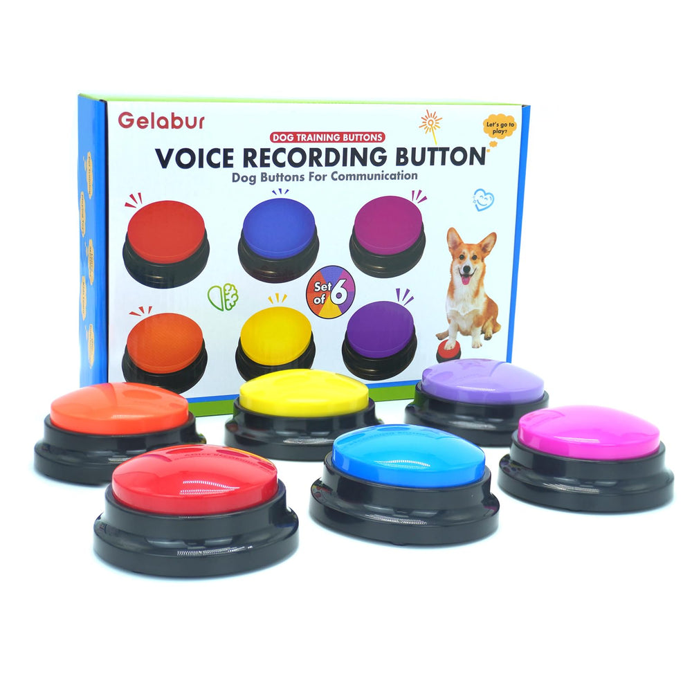 Gelabur dog buttons outside command; clear cue for outdoor routines.