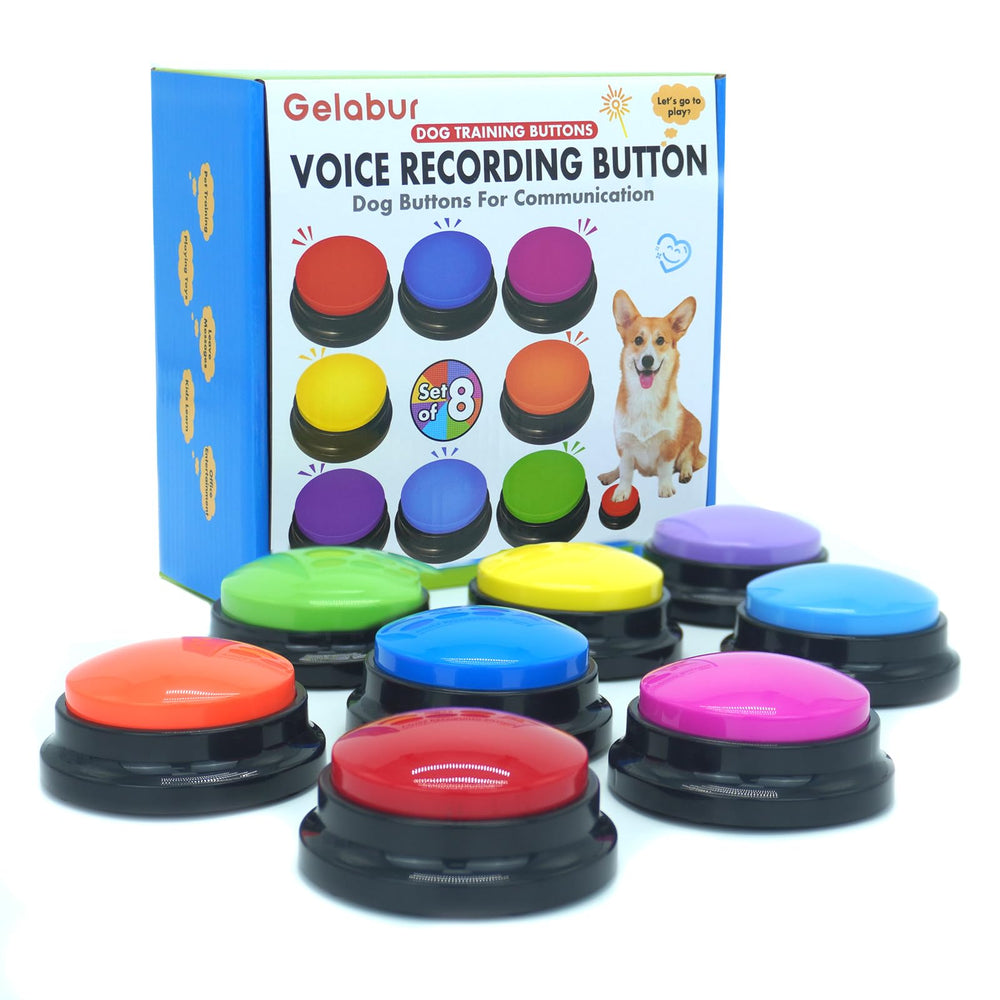 Gelabur dog buttons pack ready for training and play.