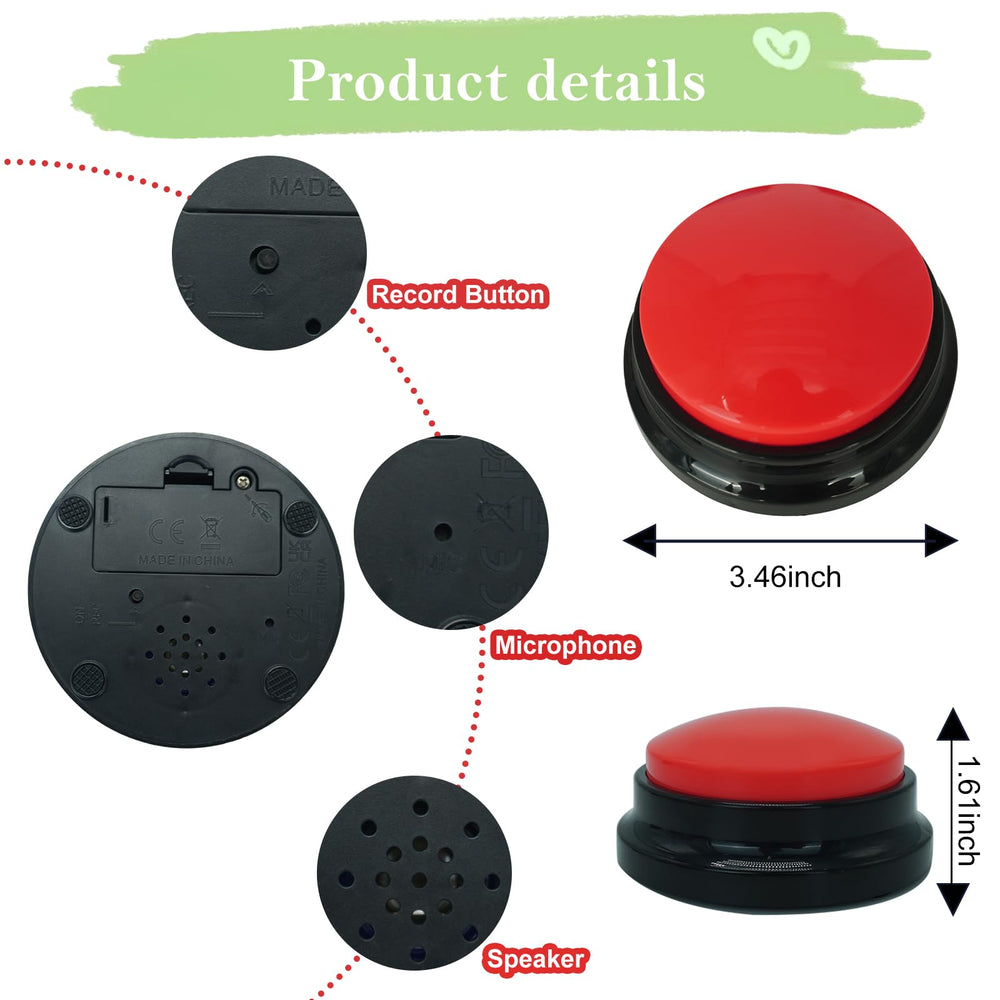 Gelabur dog buttons recording setup enabling 30 second prompts for personalized cues