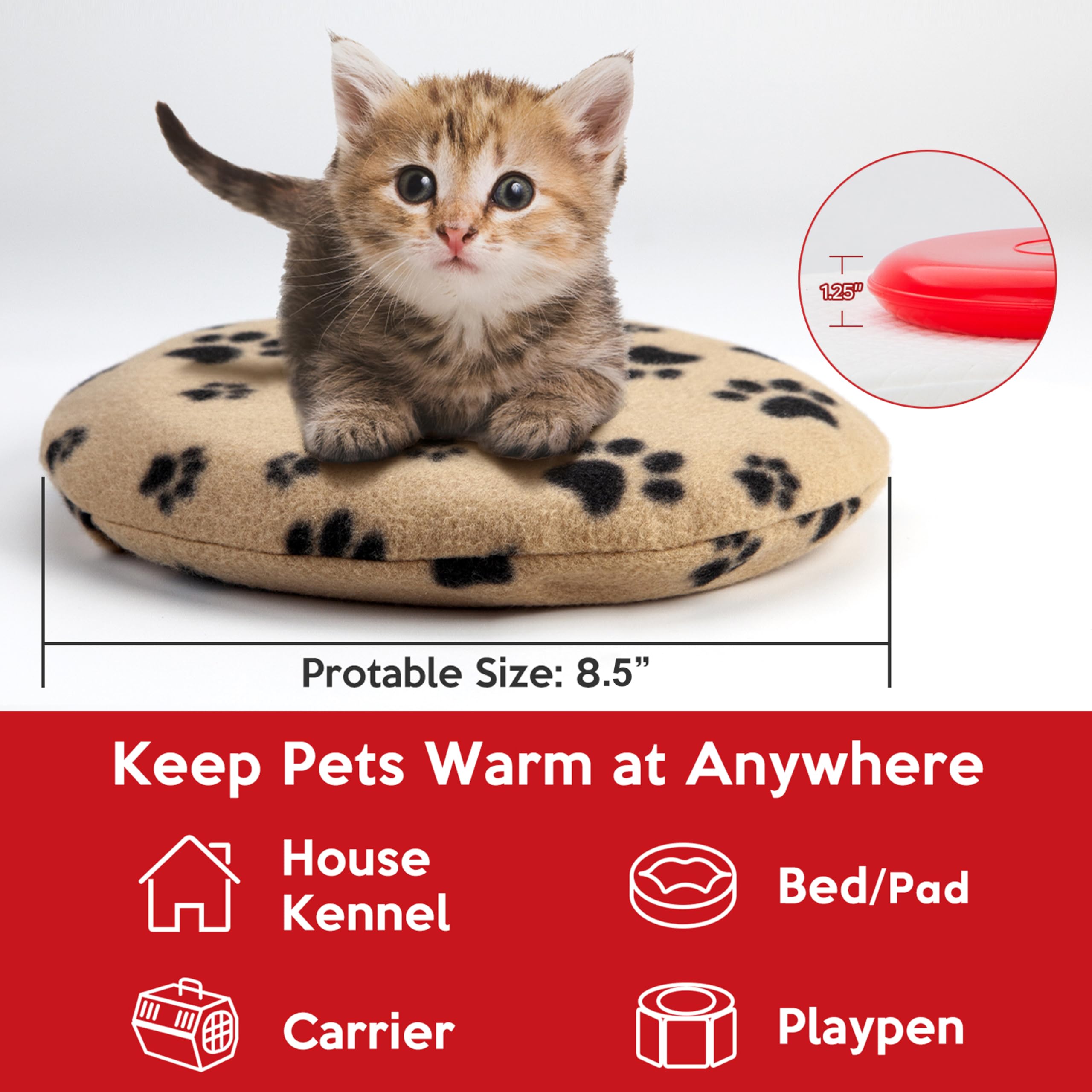 Gelbesty warming setup fits small pet beds for snug warmth.
