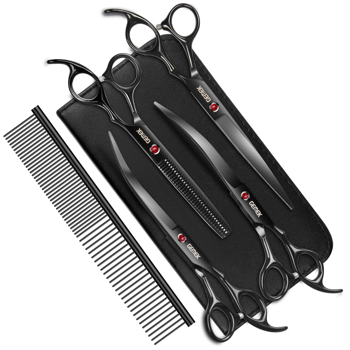 GEMEK 7in up-curve scissor for precise trimming around eyes and face